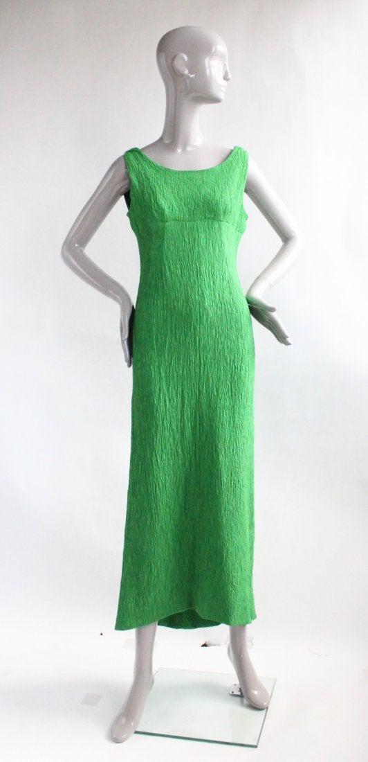 Balenciaga Haute Couture Green Silk Dress, S/S 1968 (1 of 5)