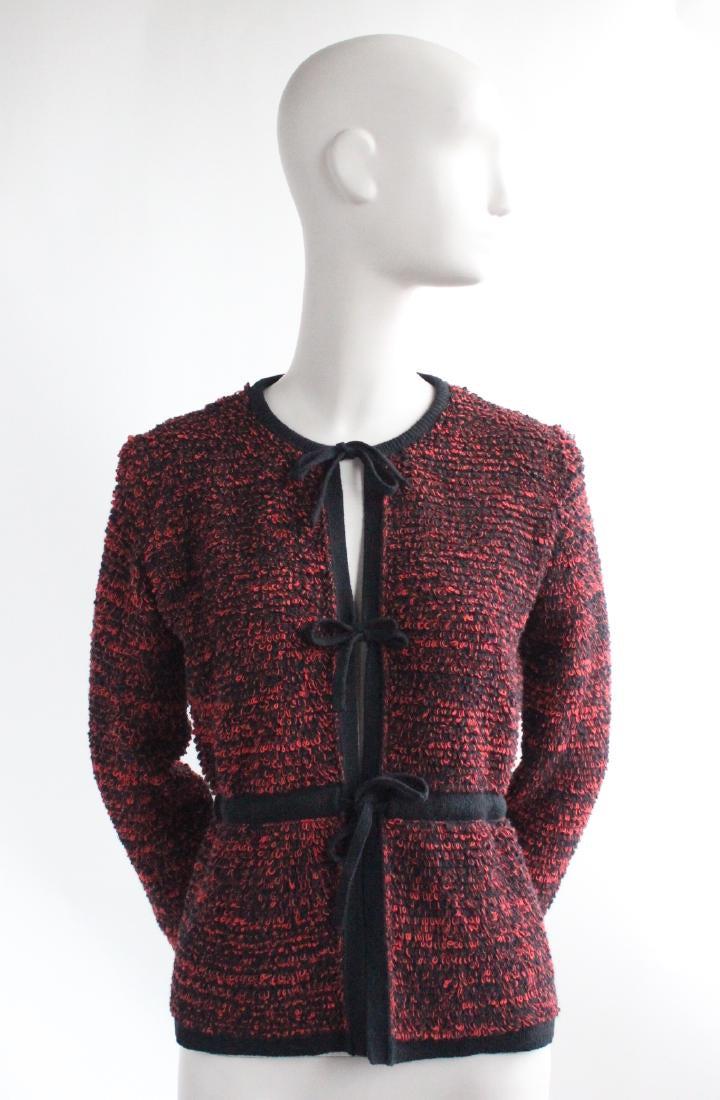 Sonia Rykiel Red & Black Knit Jacket, ca. 1970's (1 of 4)