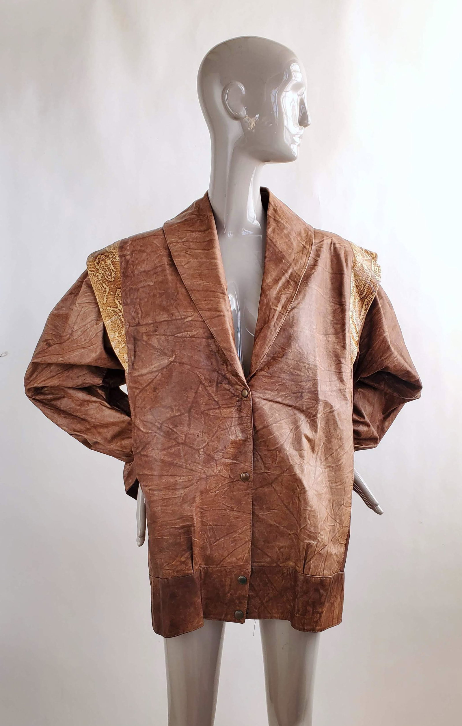 Custom Made Leather & Snake Skin Jaclet 1980s (1 of 3)