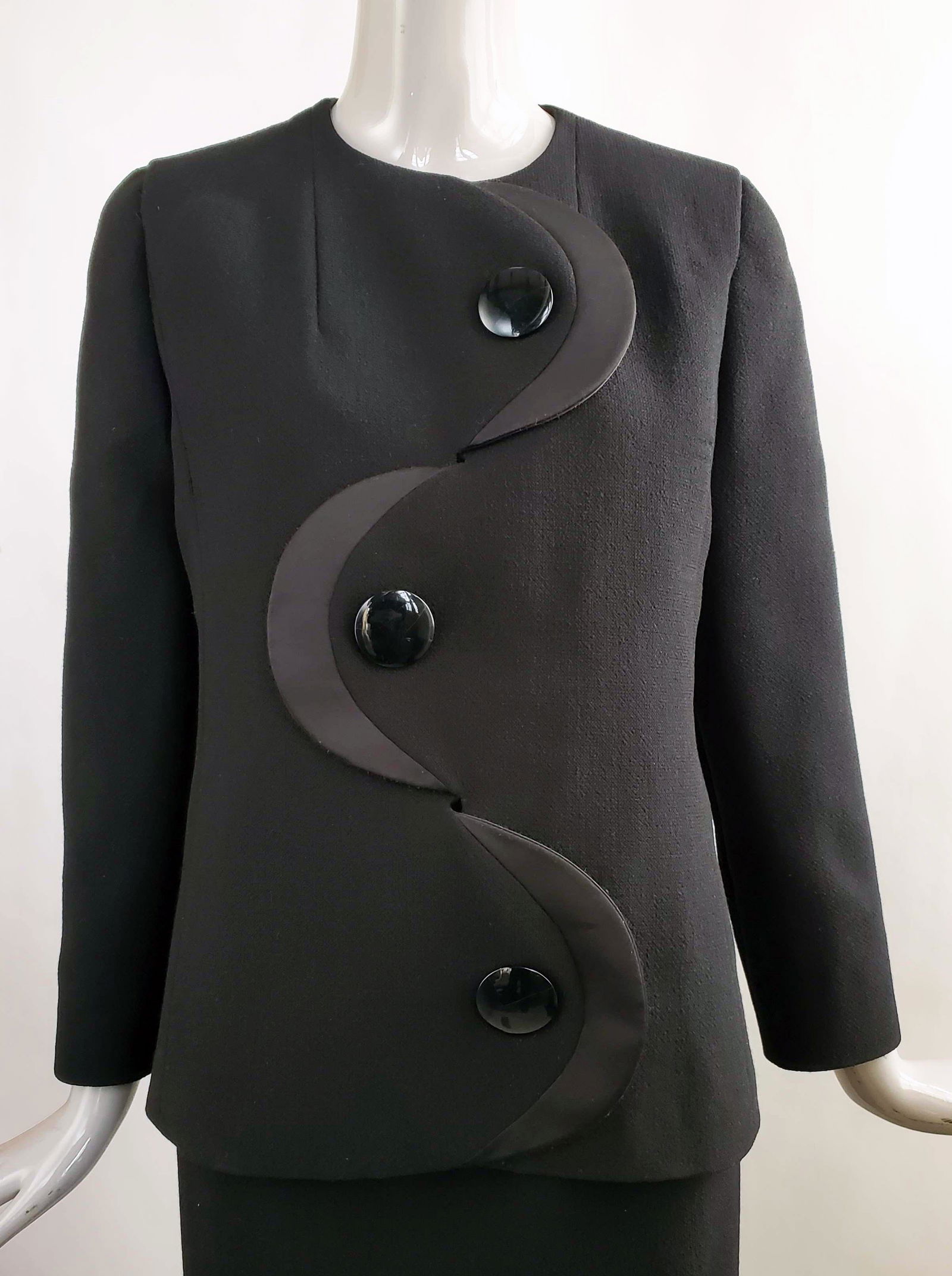 Pierre Cardin Haute Couture Black Suit, ca. 1980s (1 of 5)