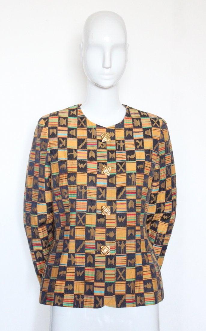 Givenchy Couture African Kente Fabric Jacket S/S 1994 (1 of 4)