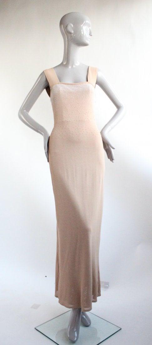 Herve Leger Paris Beaded Knit Dress, ca. 1990's: Herve Leger Paris Beaded Knit Dress, ca. 1990's. Made in France, size small.
