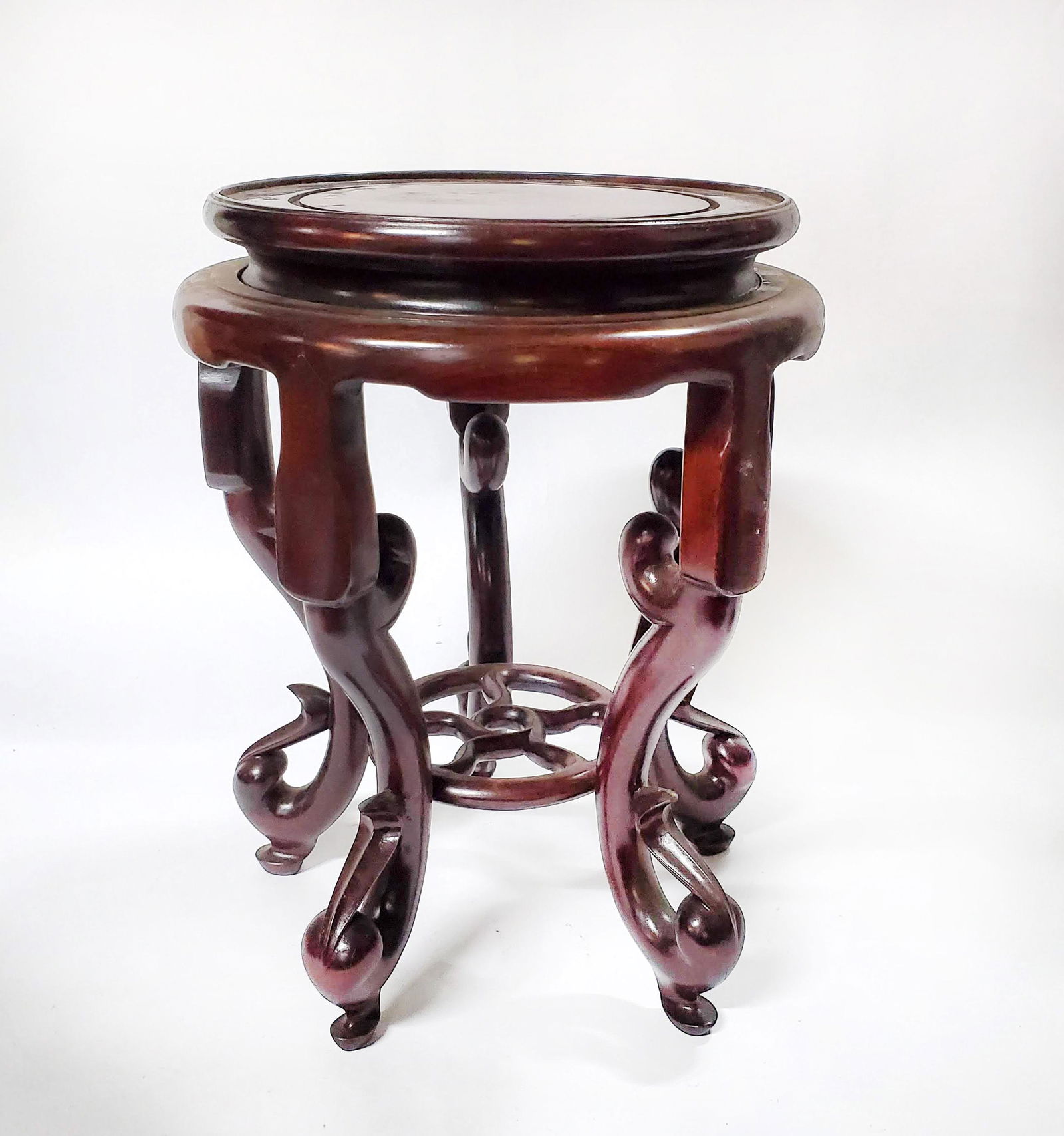 Chinese Rosewood Round Table/ Stand (1 of 2)