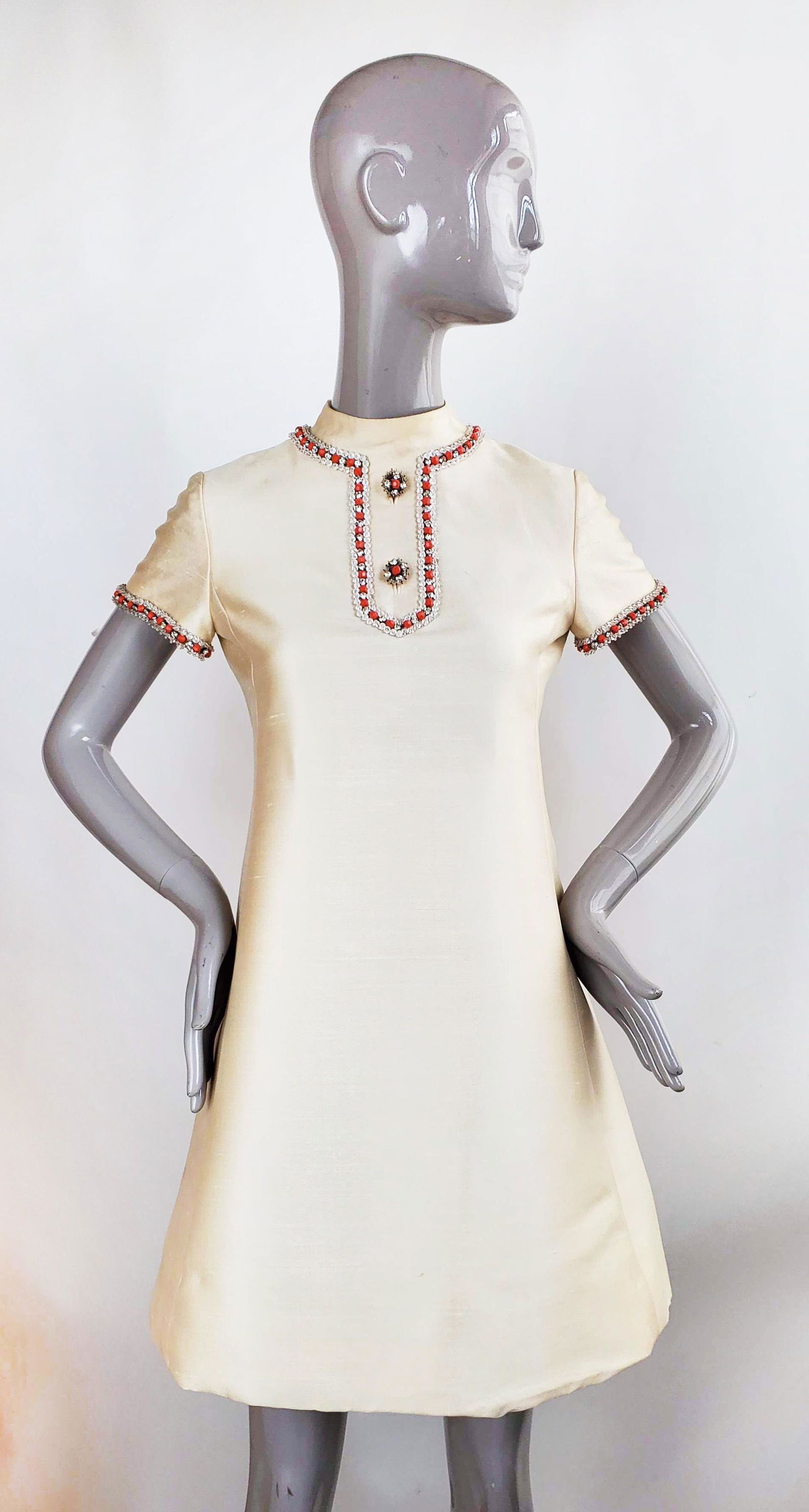 Elinor Simmons for Malcolm Starr Silk Dress,  1960s (1 of 4)