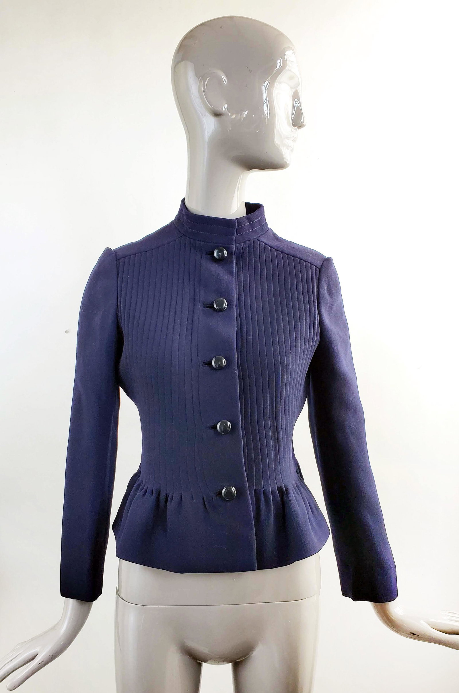 Pierre Cardin Blue Wool Jacket, ca. 1971 (1 of 4)