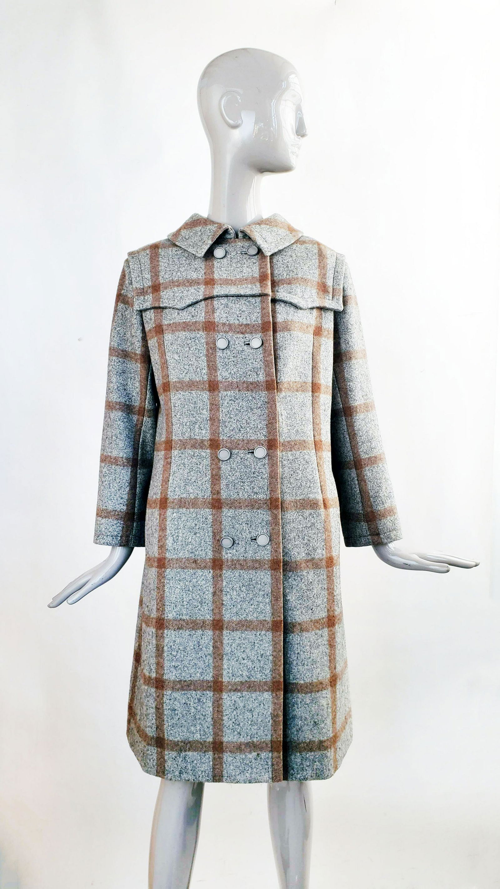 Givenchy Plaid Wool Coat, ca. 1972-73 (1 of 4)
