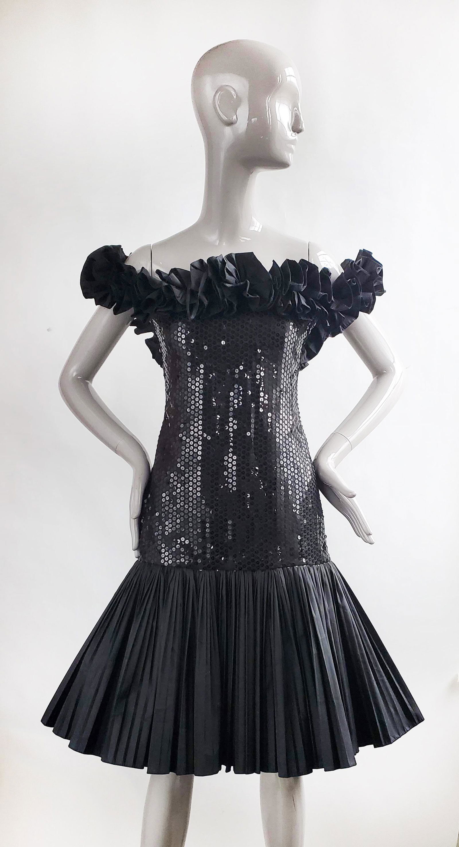 Victor Costa Sequined Evening Dress, 1980s (1 of 4)