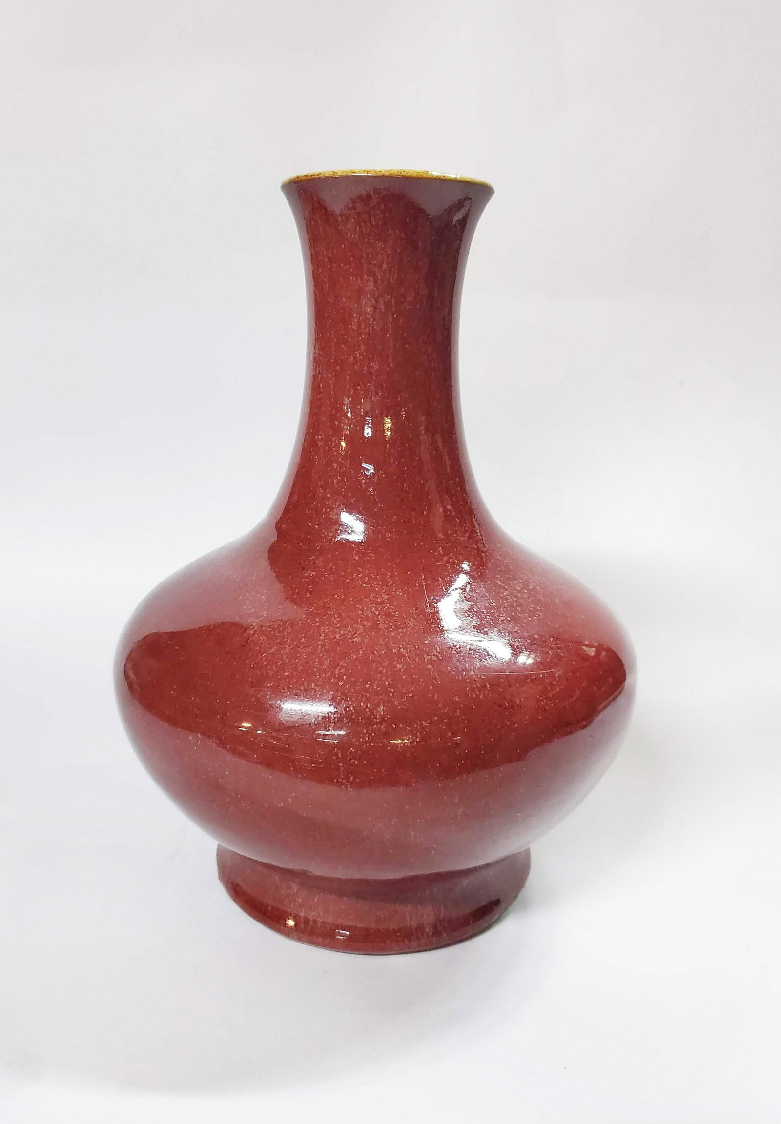 Antique Chinese Sang de Boeuf Glaze Vase: Antique Chinese Sang de Boeuf Glaze Vase, h. 11 in.