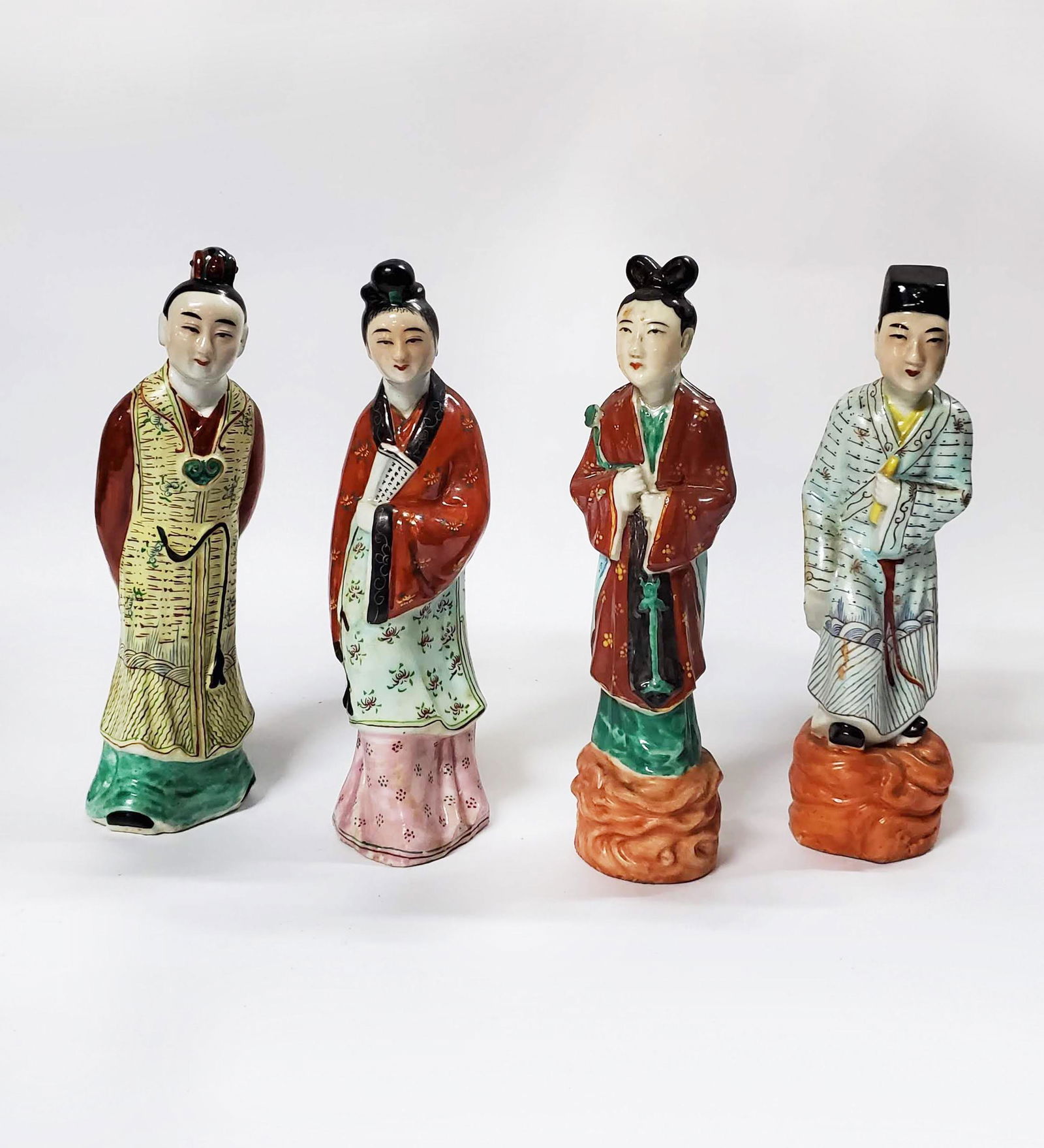 4 Chinese Export Hand Painted Porcelain Figures (1 of 4)