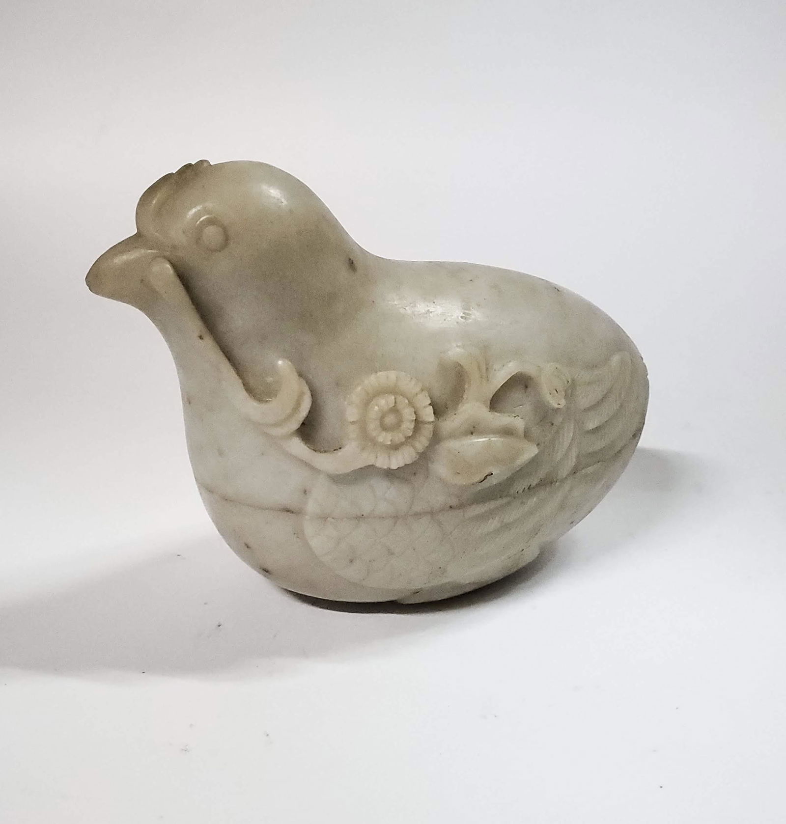 Chinese Carved Stone Bird Shaped Box (1 of 3)
