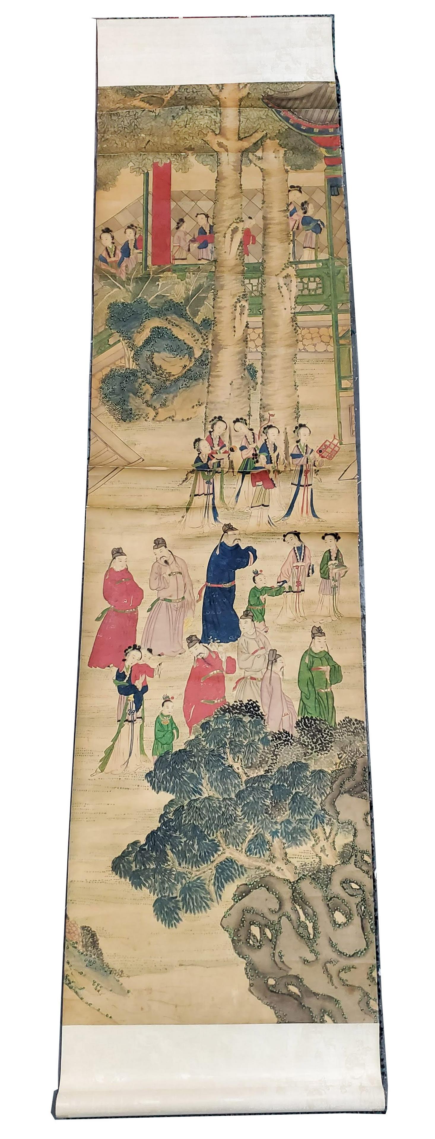 Antique Chinese Scroll Painting, ca. 19th c. (1 of 7)