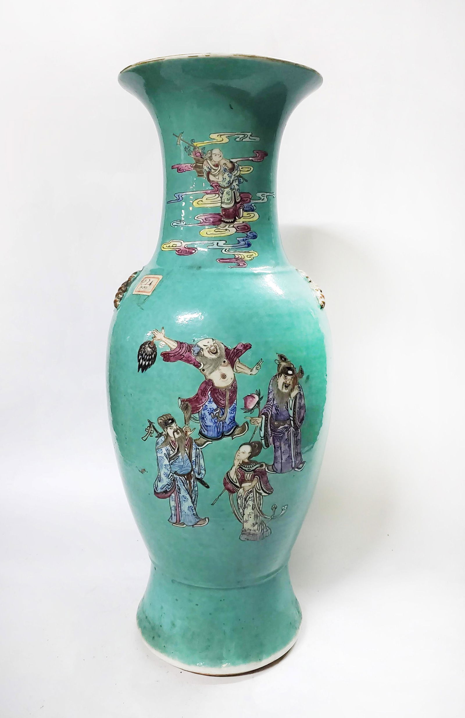 Antique Chinese Famille Rose Turquoise Ground Large (1 of 14)