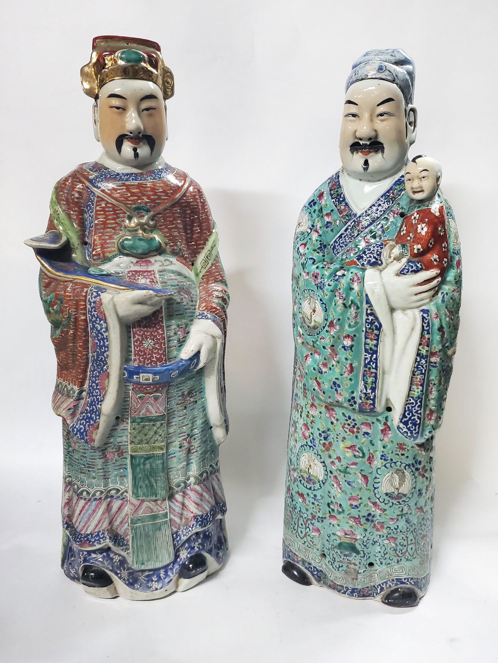 Two Antique Chinese Large Immortal Statues, Guangxu (1 of 14)