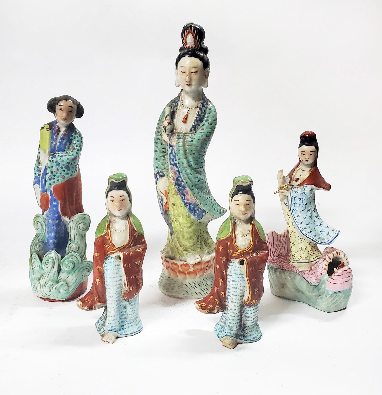 Five Chinese Export Famille Rose Female Figures (1 of 7)