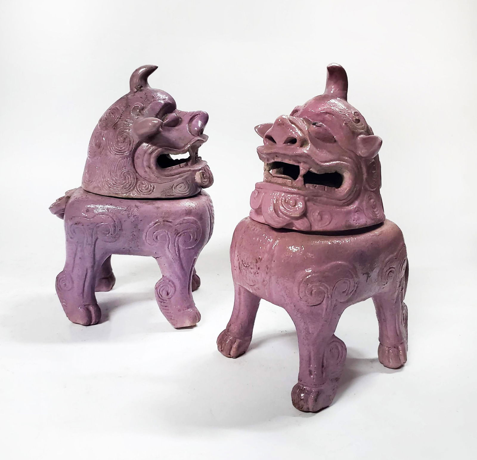 Antique Chinese Lilac Glazed Pottery Incense Burner (1 of 8)