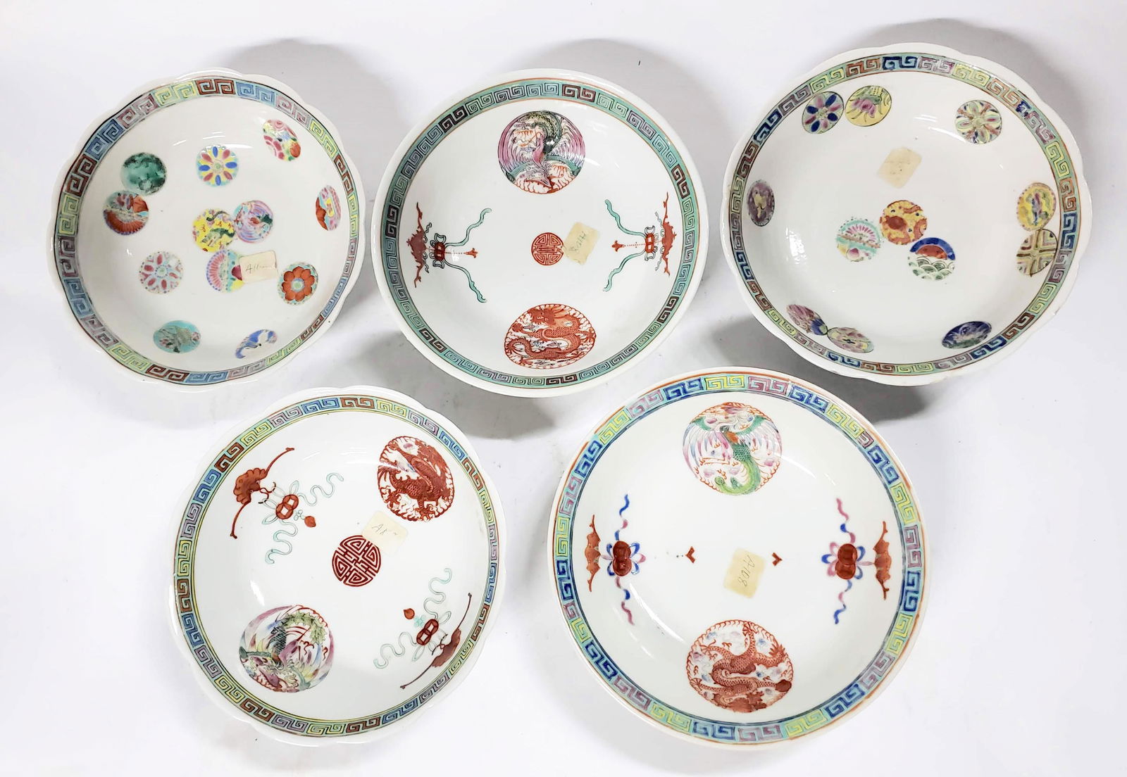 5 Chinese Famille Rose Enameled Bowls (1 of 12)