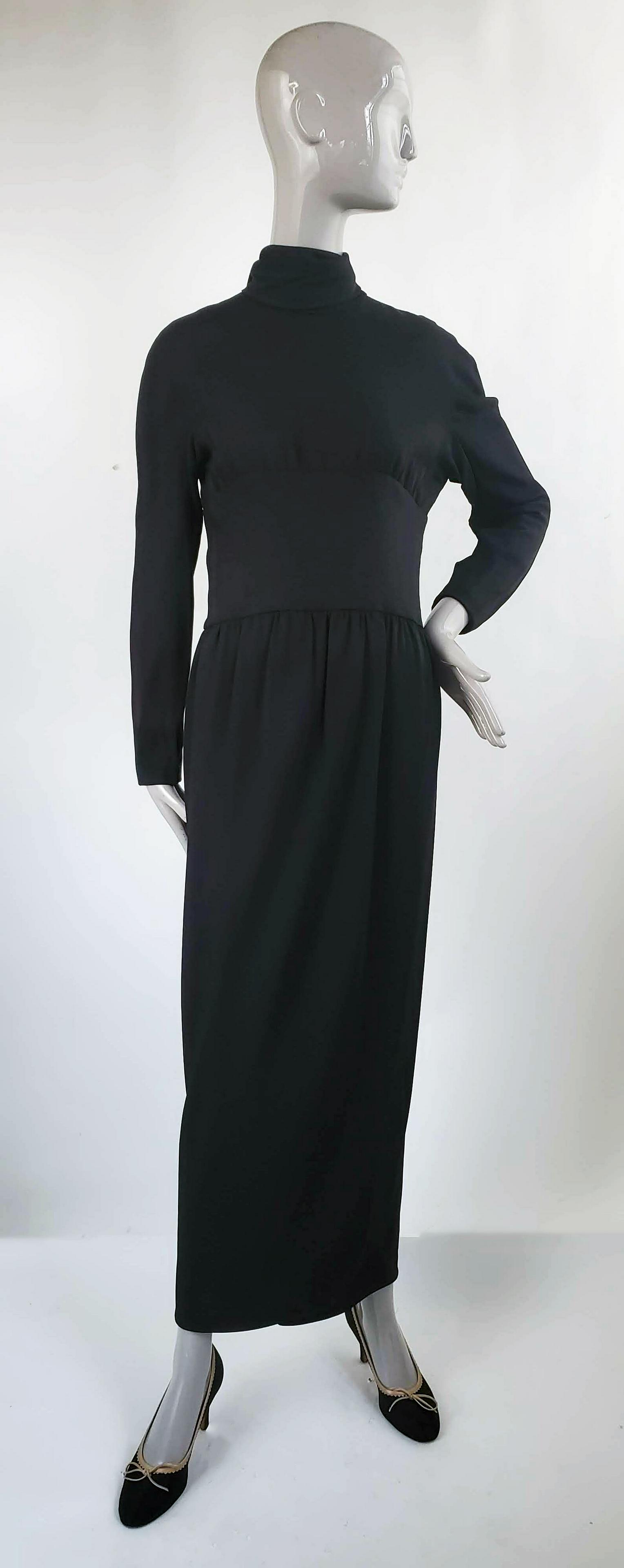 Morton Myles for Malcolm Charles Black Dress, 1960s: Morton Myles for Malcolm Charles Black Dress, ca. late 1960s