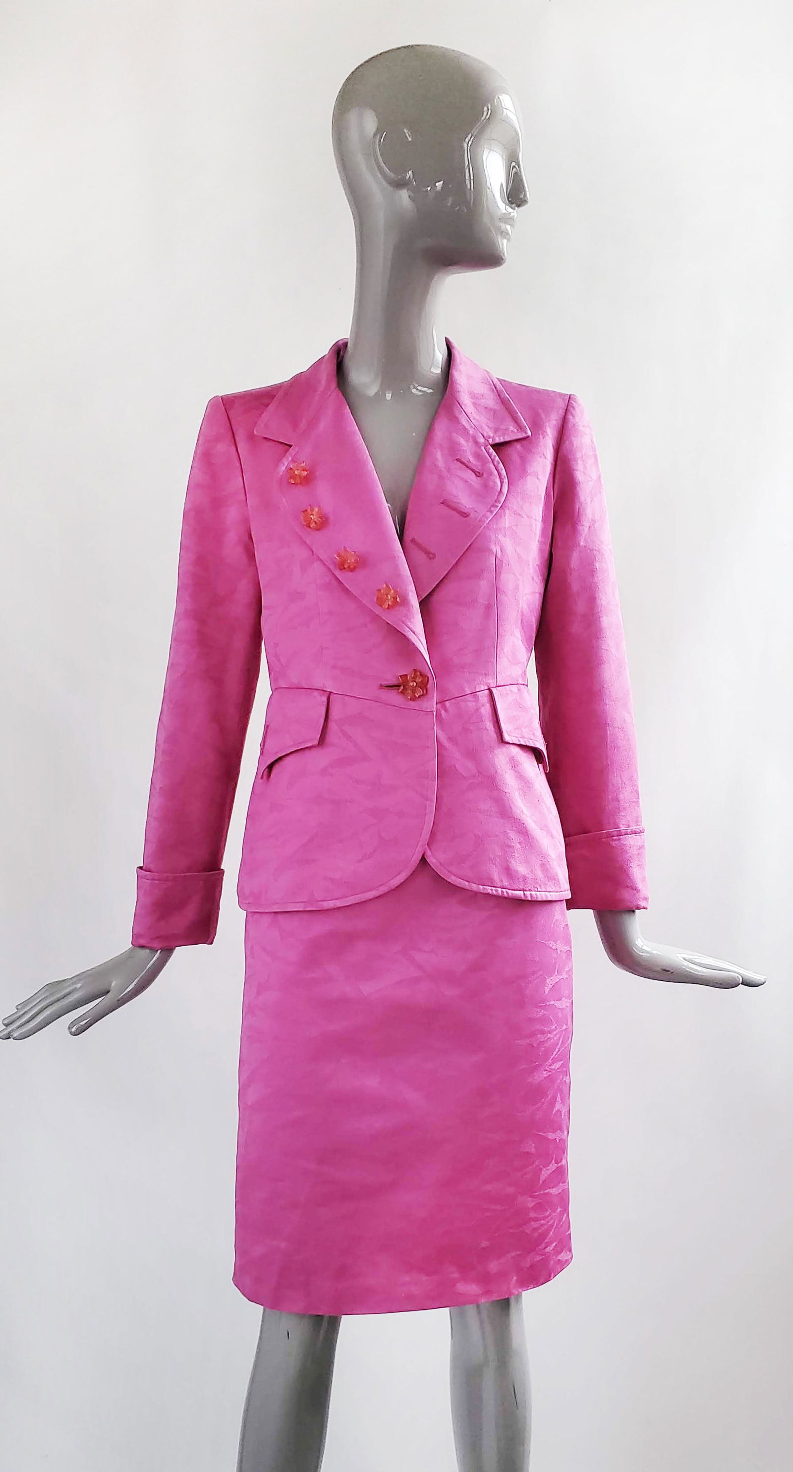 Christian Lacroix Pink Jacquard Suit, 1990s (1 of 5)
