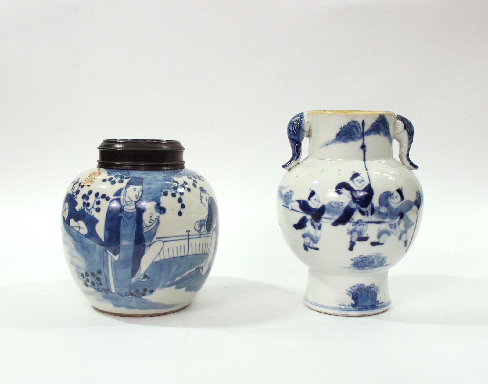 Antique Chinese Blue & White Kangxi Marked Vase & Jar (1 of 5)