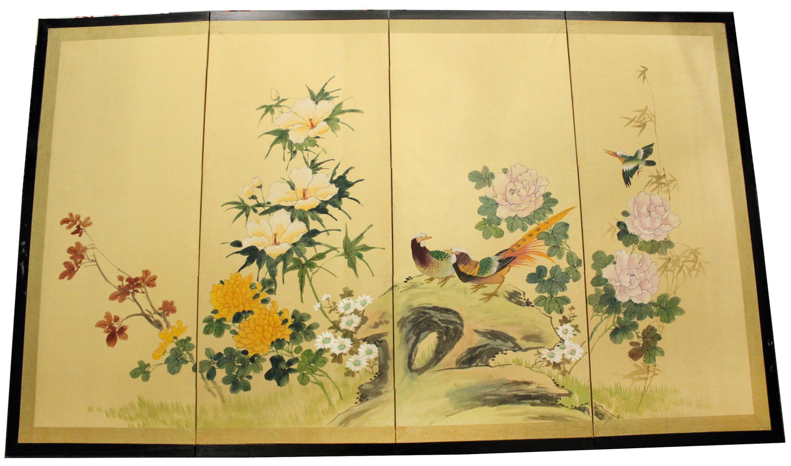 Chinese Hand Painted Silk Screen (1 of 5)