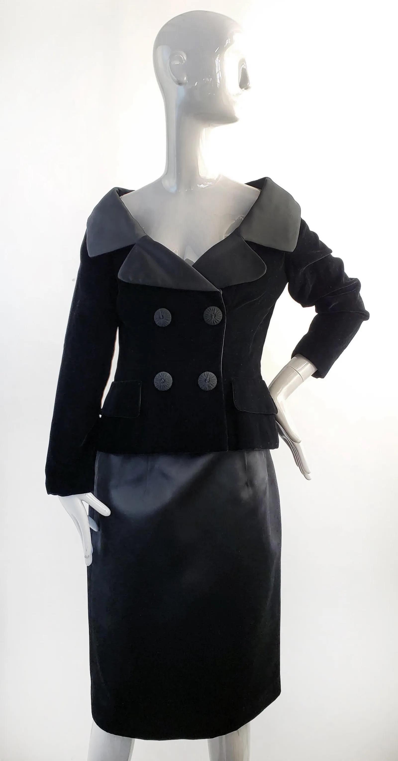 Oscar de la Renta Black Evening Suit, 1980s (1 of 4)