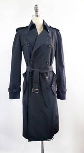 Junya Watanabe Comme des Garcons Black Trenchcoat: Junya Watanabe Comme des Garcons Windstopper Black Trenchcoat, 2005. Made in Japan, size M.