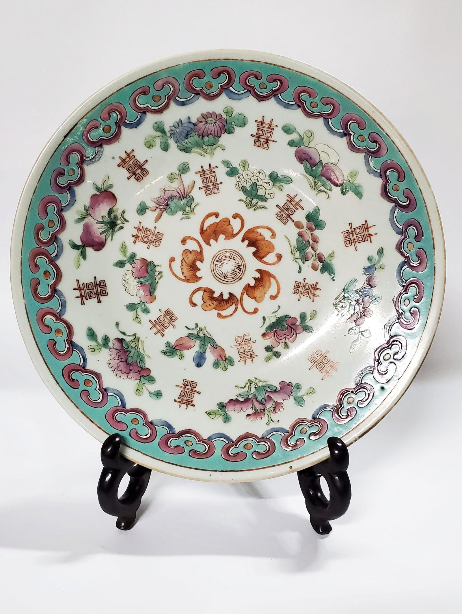 Antique Chinese Famille Rose Enameled Plate (1 of 2)