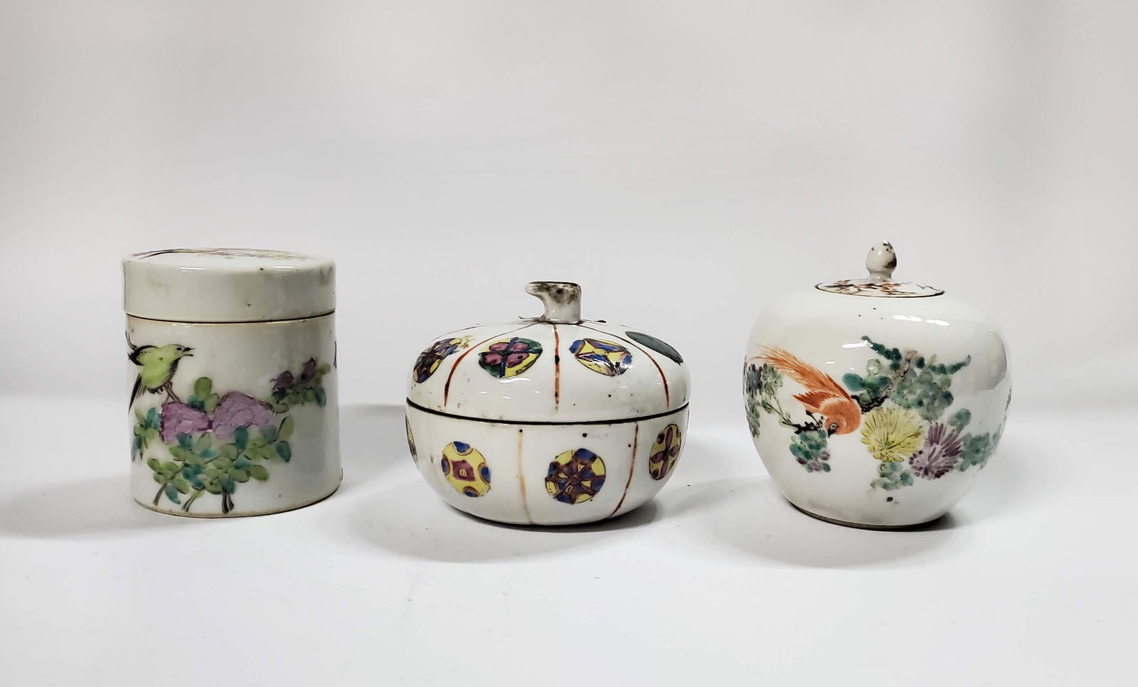 Lot of 3 Antique Chinese Famille Rose Covered Dishes (1 of 12)