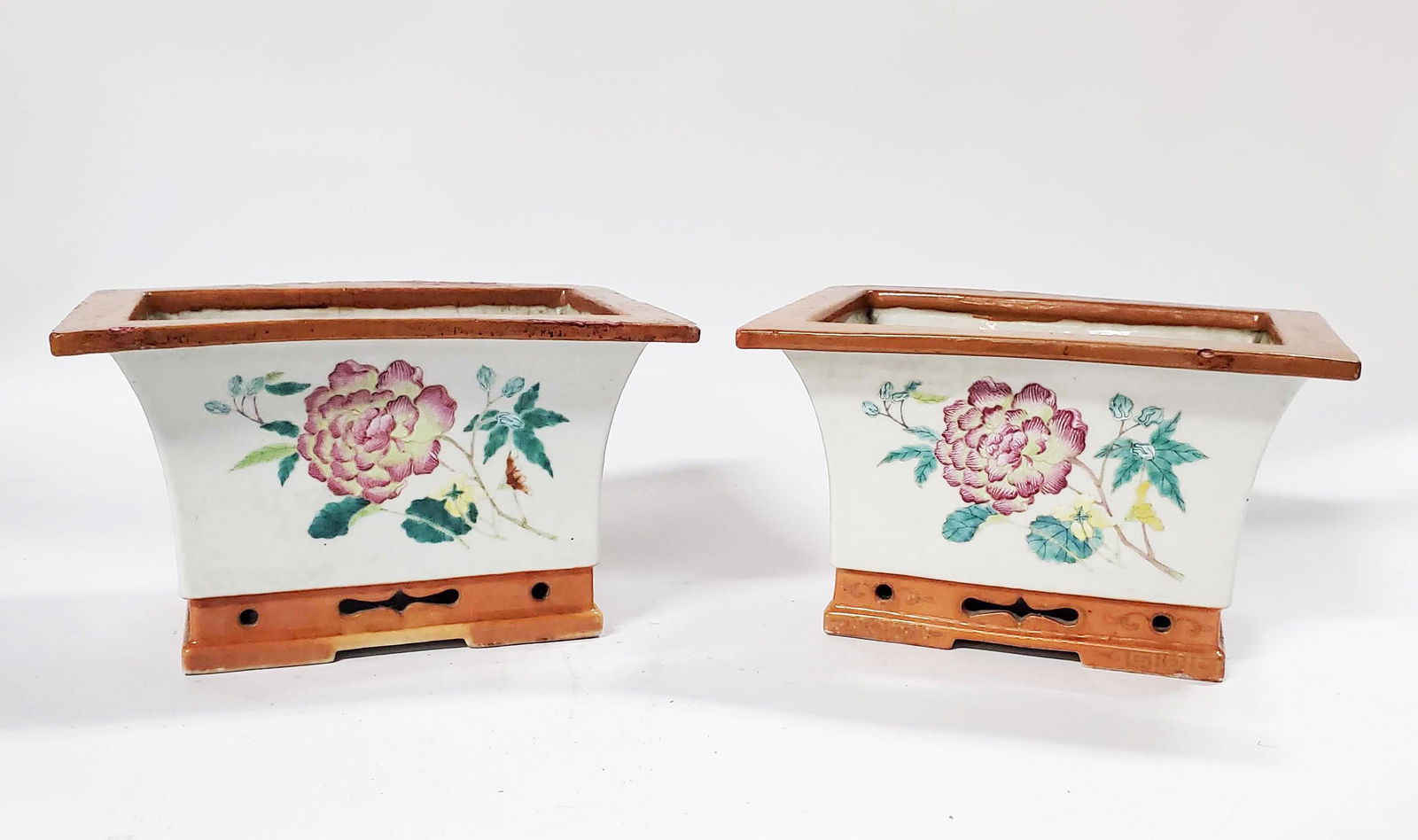 Pair of Antique Chinese Rectangle Planters  Da Ya Zhai (1 of 12)