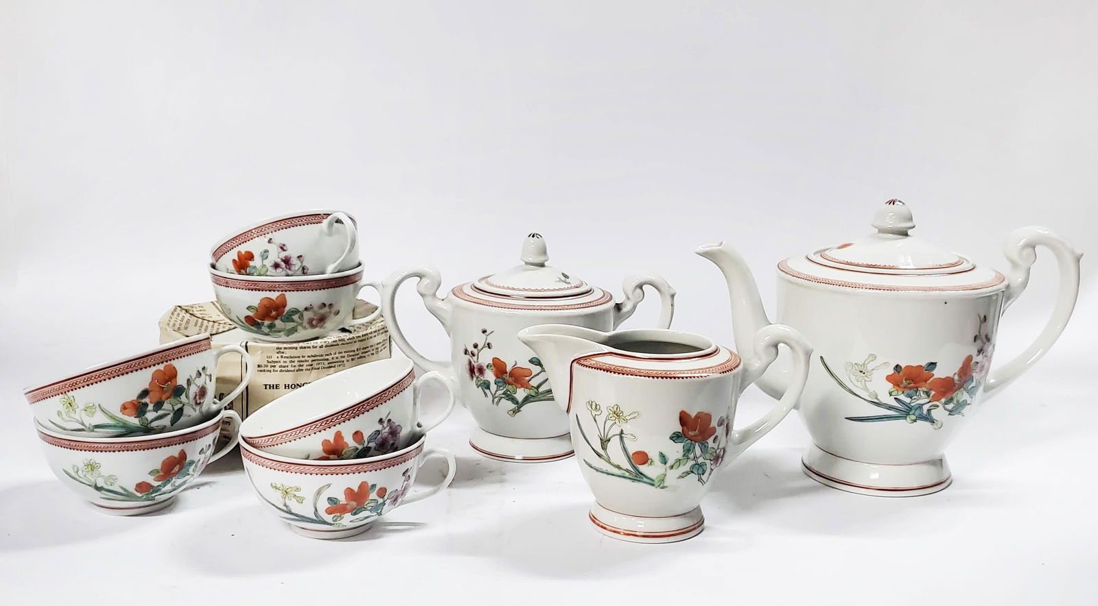 Chinese Export Hand Painted Tea Set (1 of 11)