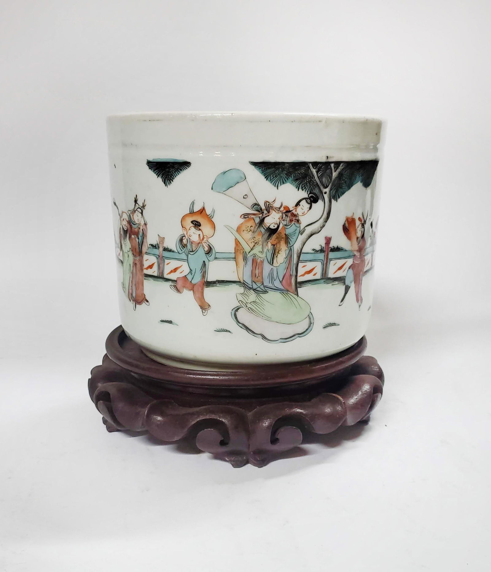 Antique Chinese Famille Rose Planter w Stand (1 of 7)