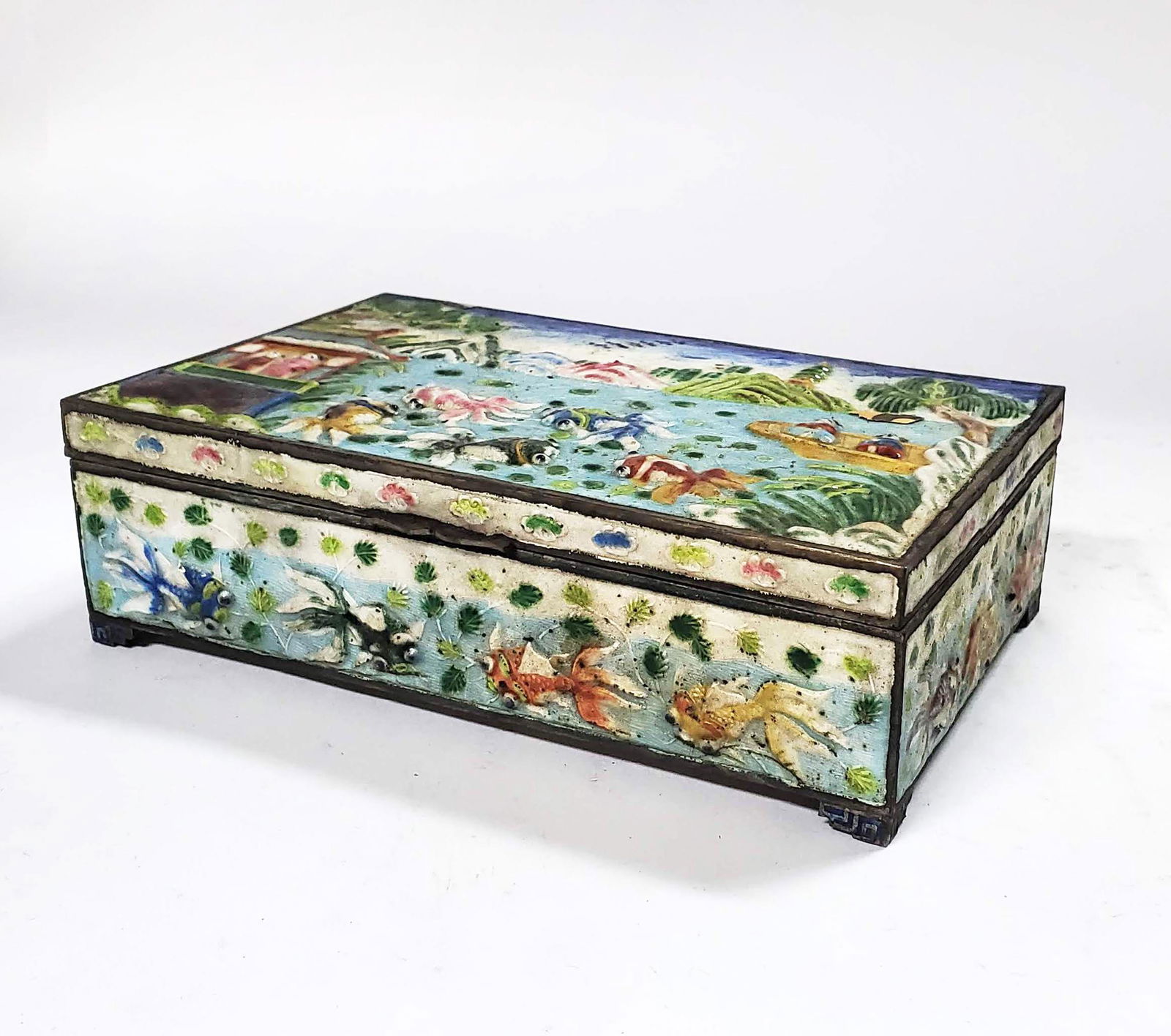 Chinese Export Enameled Silver Box (1 of 6)