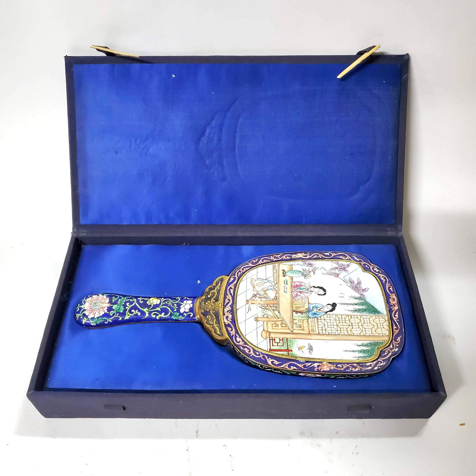 Chinese Canton Enameled Hand Mirror (1 of 5)