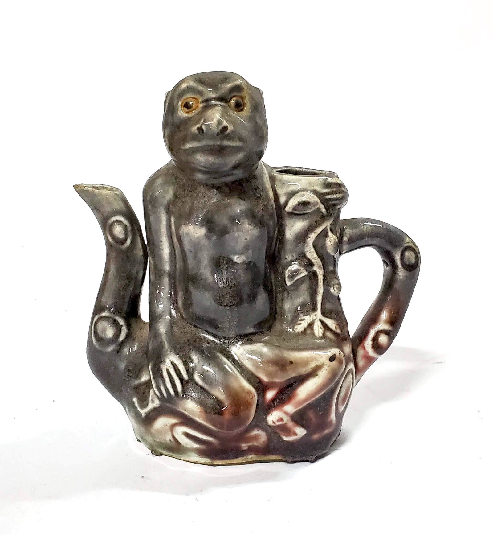 Antique Chinese Ceramic Monkey Teapot (1 of 4)