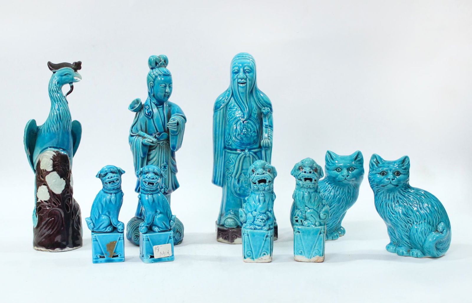 Group of 9 Chinese Export Turquoise Figurines (1 of 7)