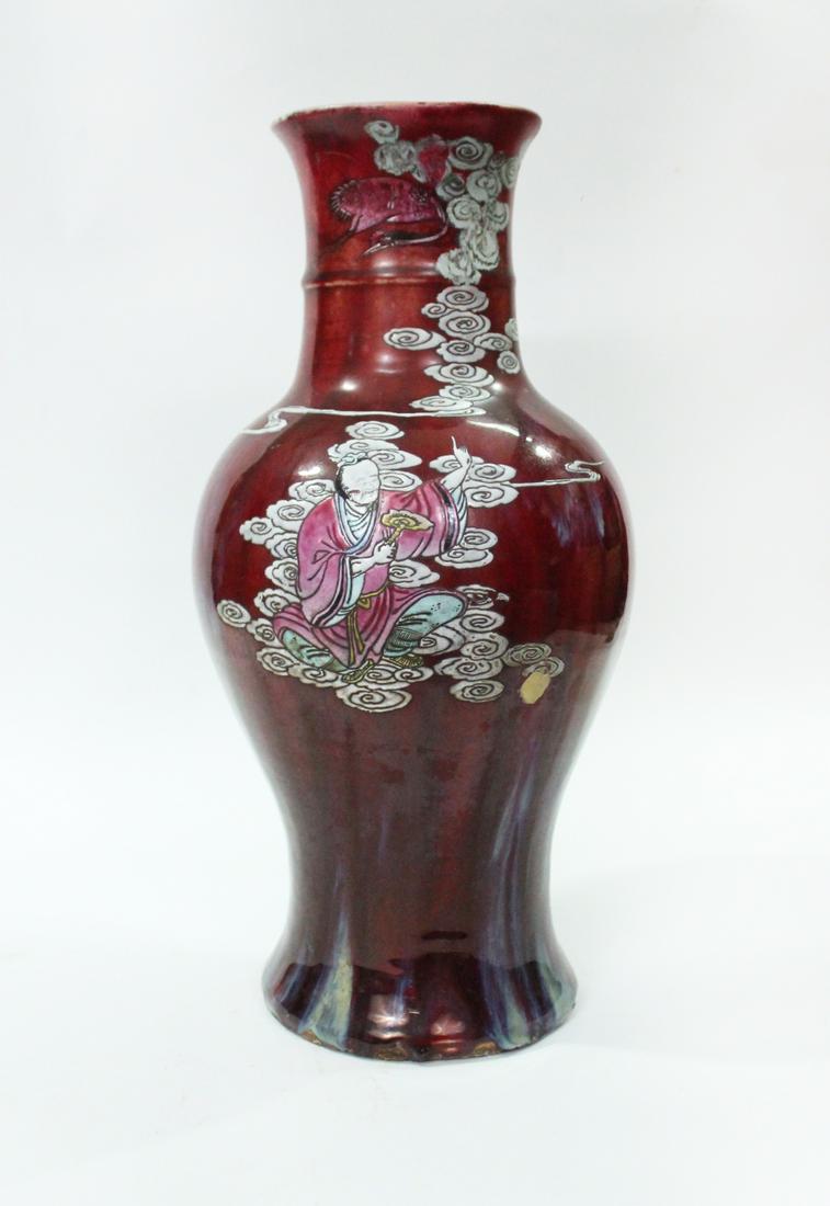 Antique Chinese FlambÃ© Glazed & Enameled Large Vase (1 of 10)