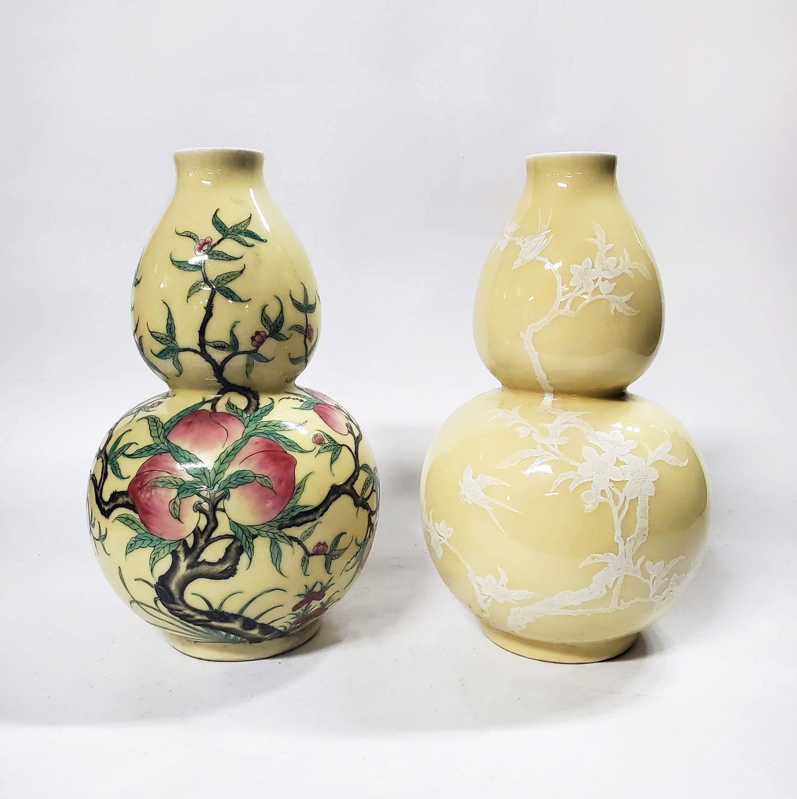 Two Jingdezhen Yellow Glazed Gourd Vases (1 of 6)