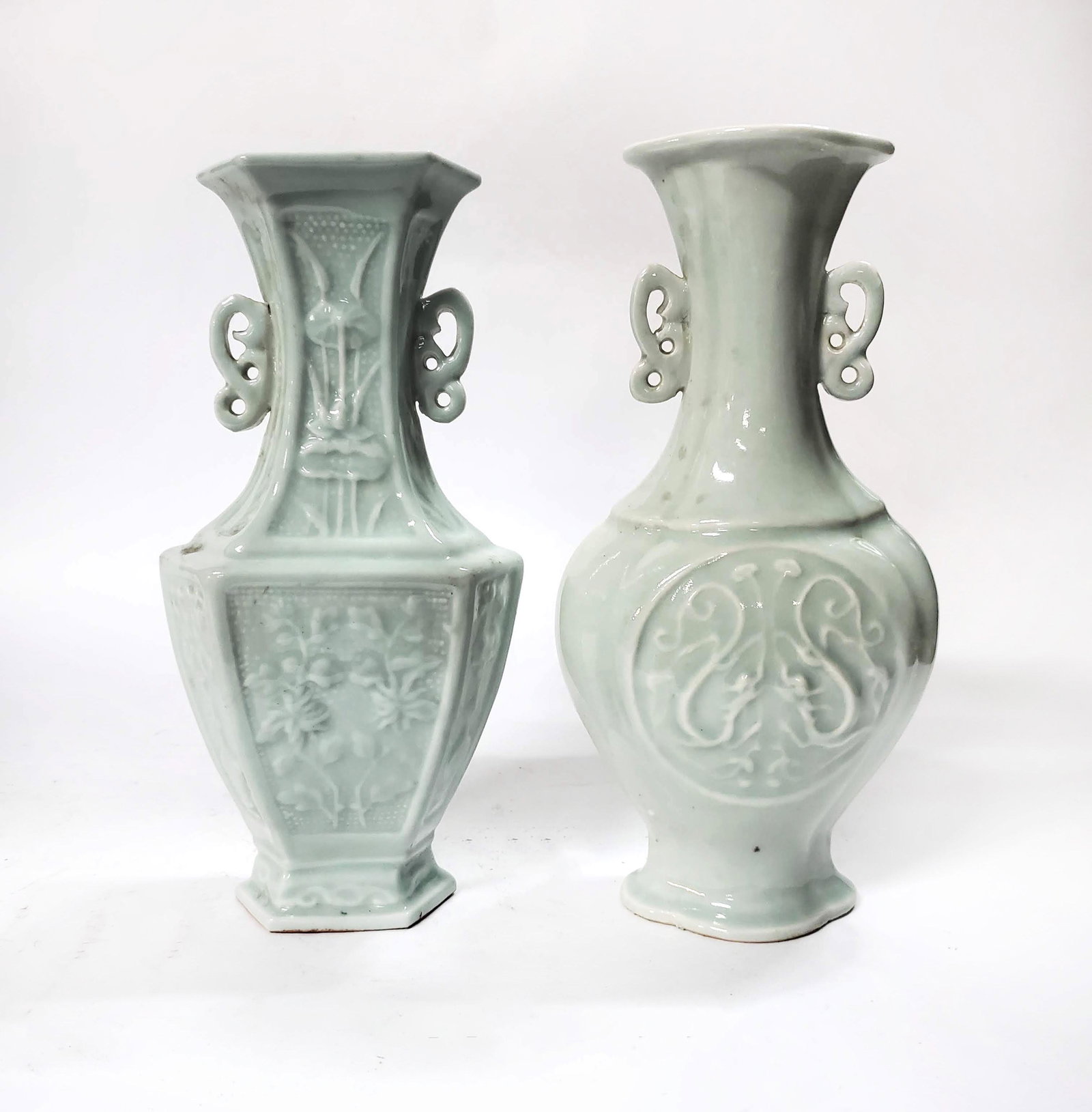 Two Antique Celadon Vases, Qing Marked (1 of 3)