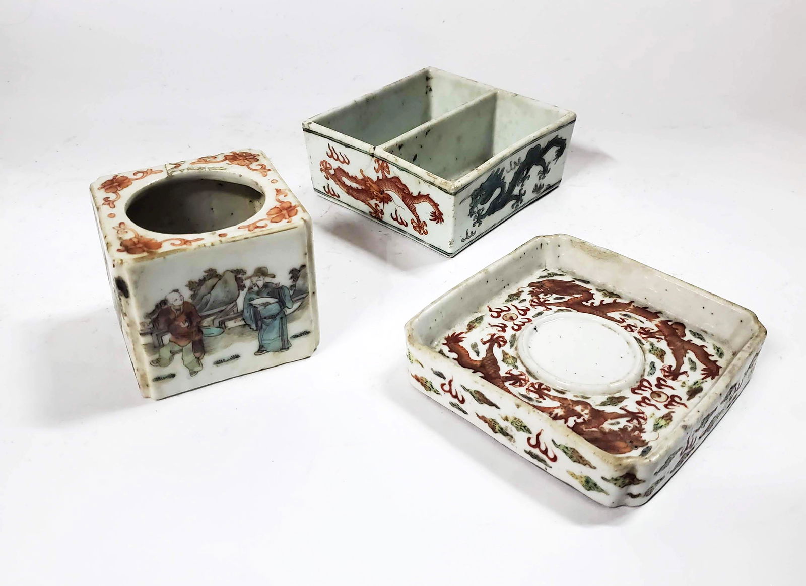 3 Antique Chinese Famille Rose Porcelain Dishes (1 of 13)