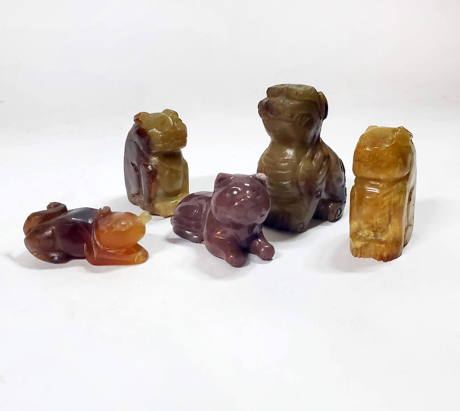 Group of 5 Chinese Carved Stone Animal Figures (1 of 4)