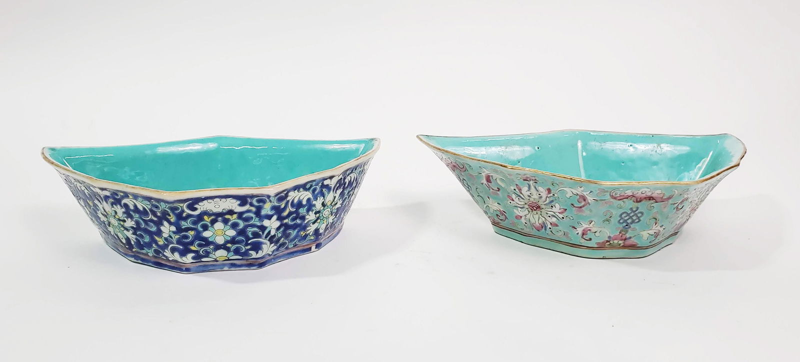 Pair of Antique Chinese Bat Shaped Porcelain Bowls (1 of 10)