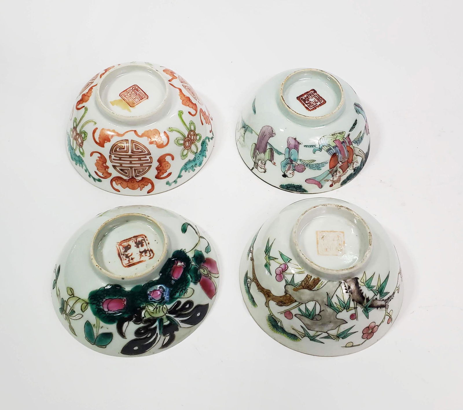 Lot of 4 Antique Chinese Famille Rose Bowls (1 of 17)