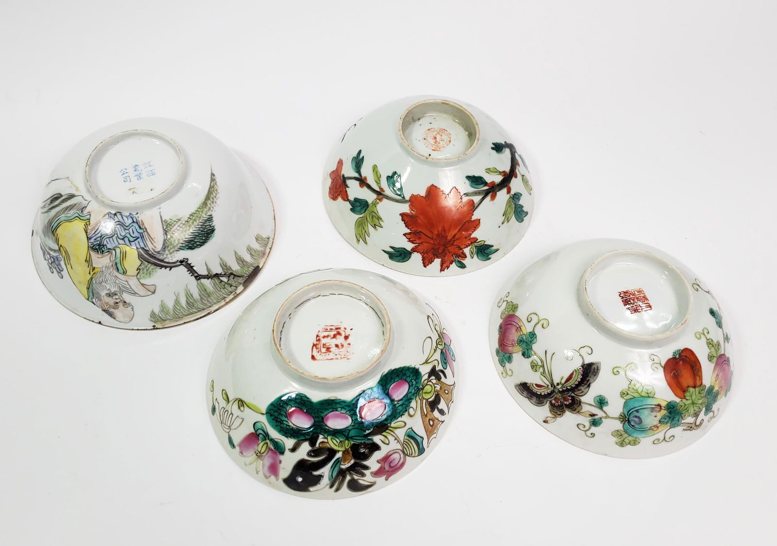 Lot of 4 Antique Chinese Famille Rose Bowls (1 of 13)