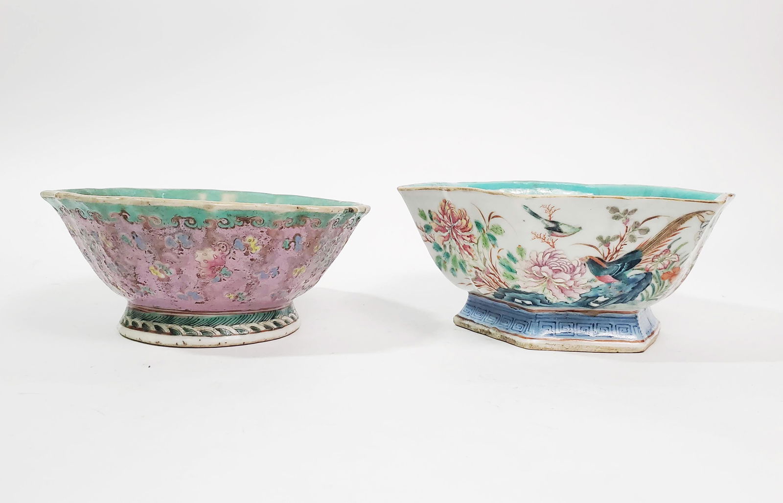 Lot of 2 Antique Chinese Tongzhi Famille Rose Bowls Oct 22, 2022