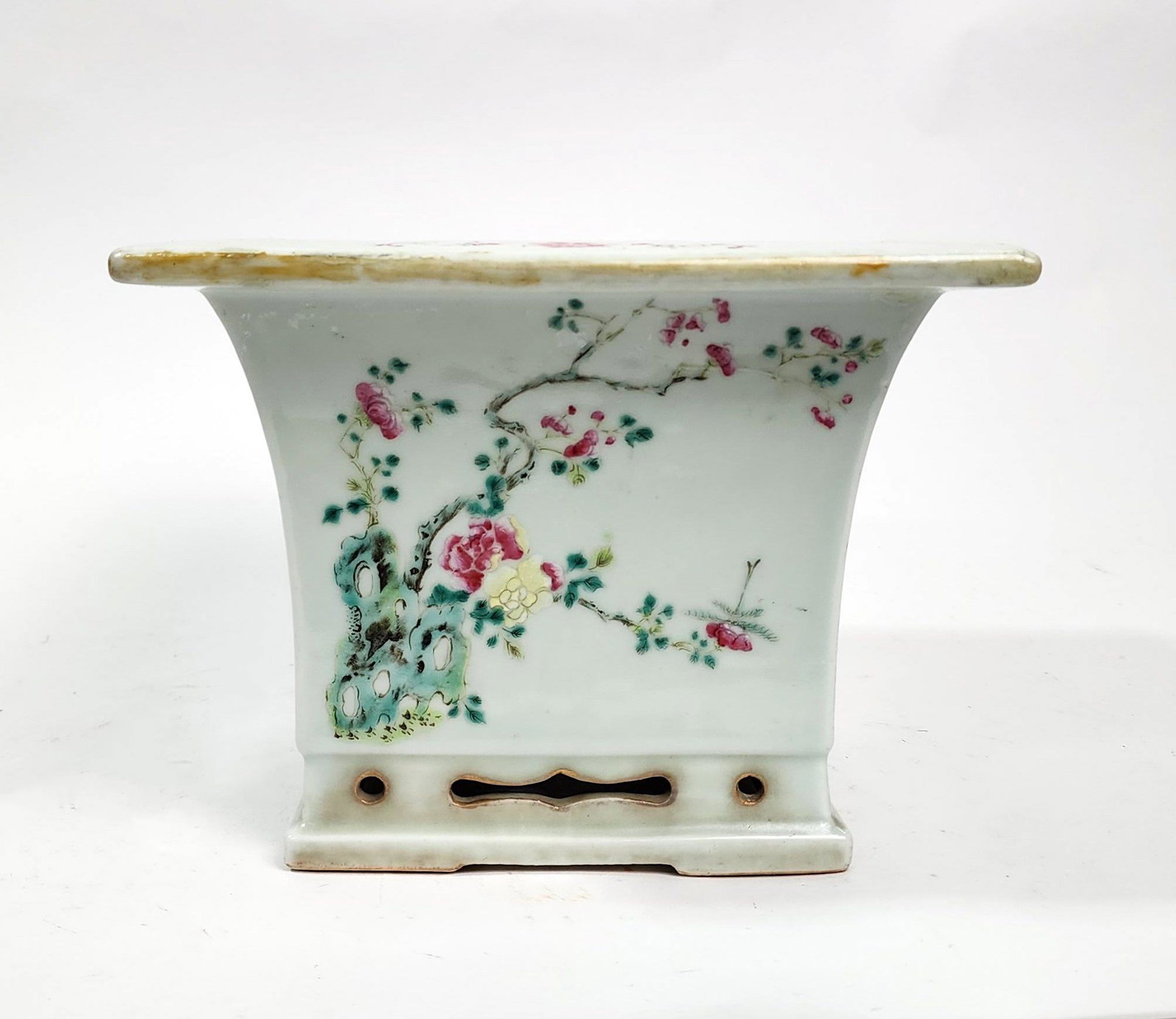 Antique Chinese Famille Rose Square Planter (1 of 11)