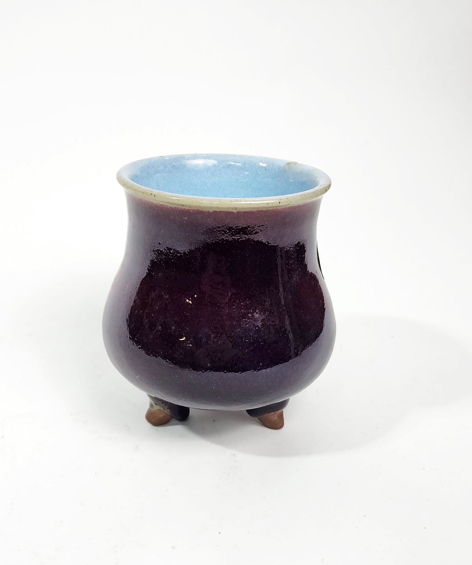 Antique Chinese Purple & Blue Glazed Censer (1 of 6)