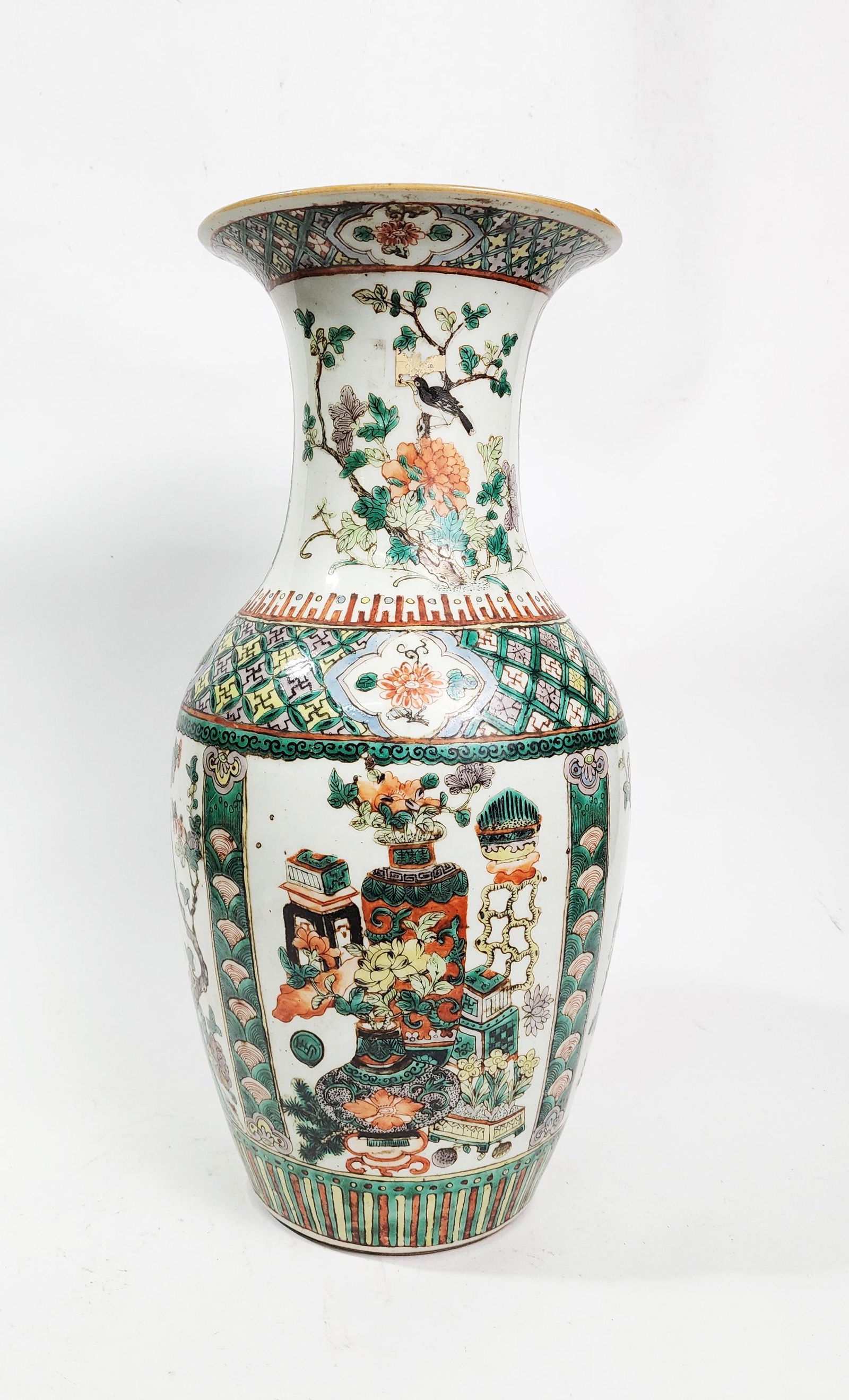 Antique Chinese Famille Verte Porcelain Large Vase (1 of 9)