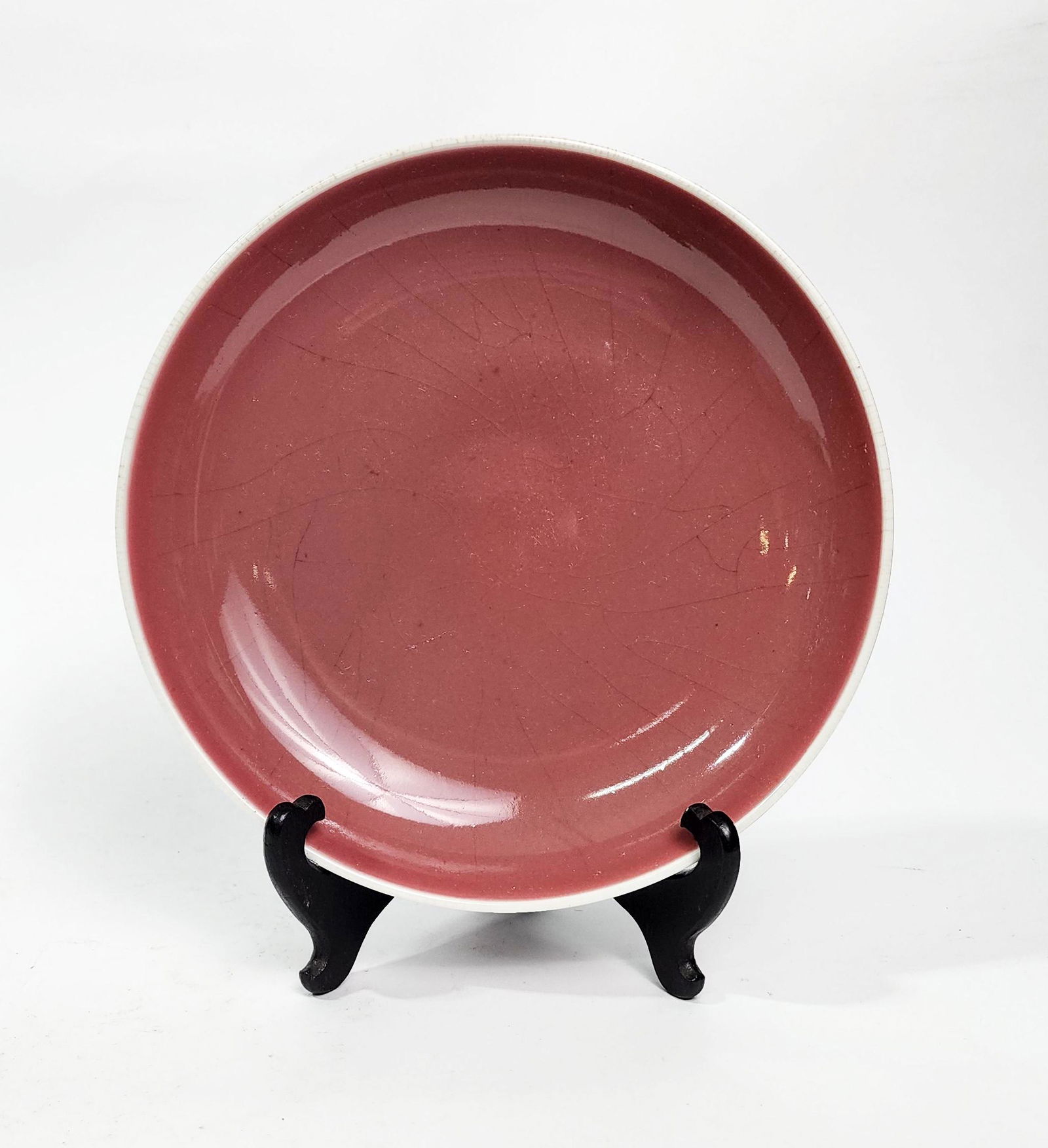 Chinese Jingdezhen Red Glazed Plate (1 of 9)
