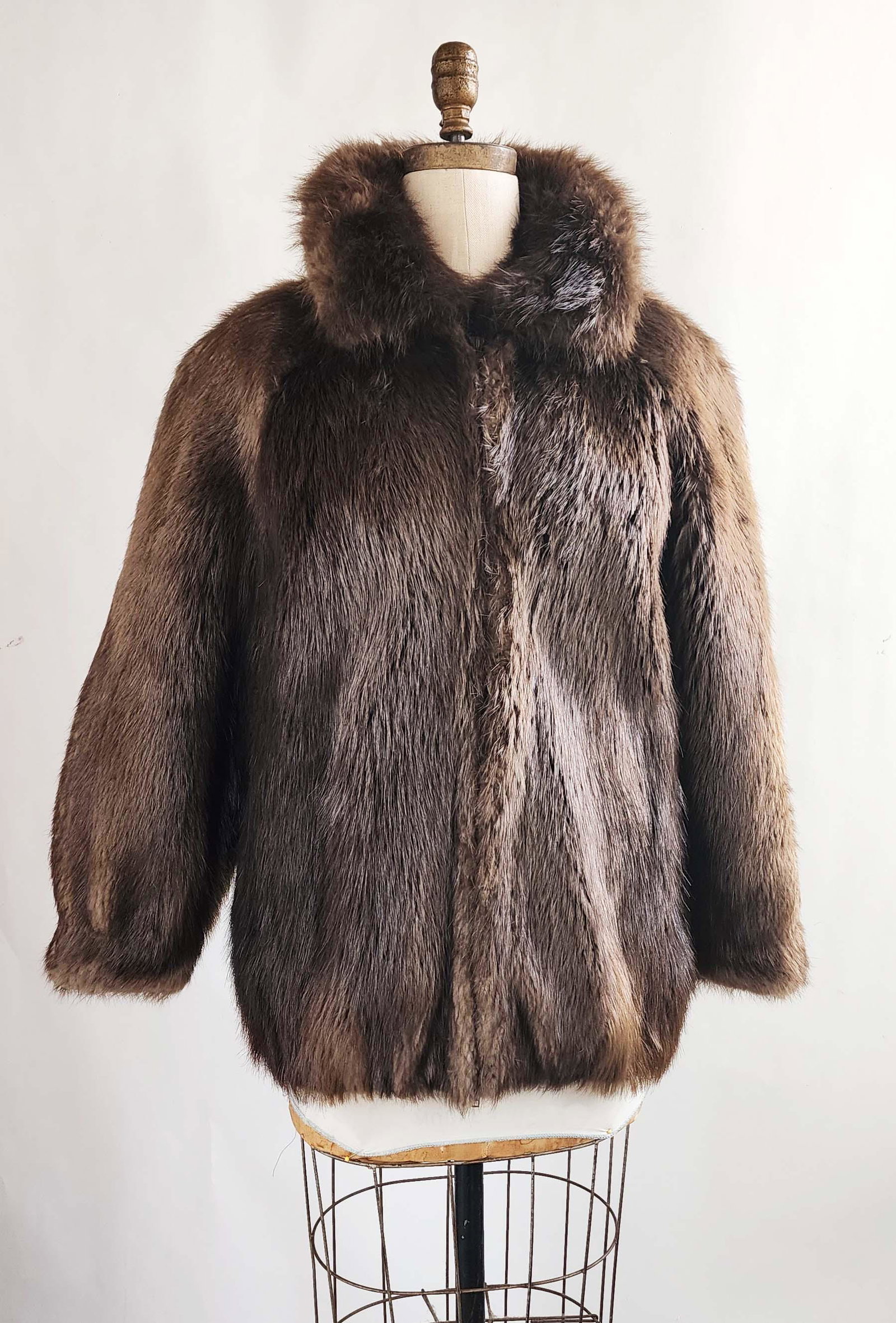 Giannelli Beaver Fur Mens Bomber Jacket, ca. 1970s (1 of 4)