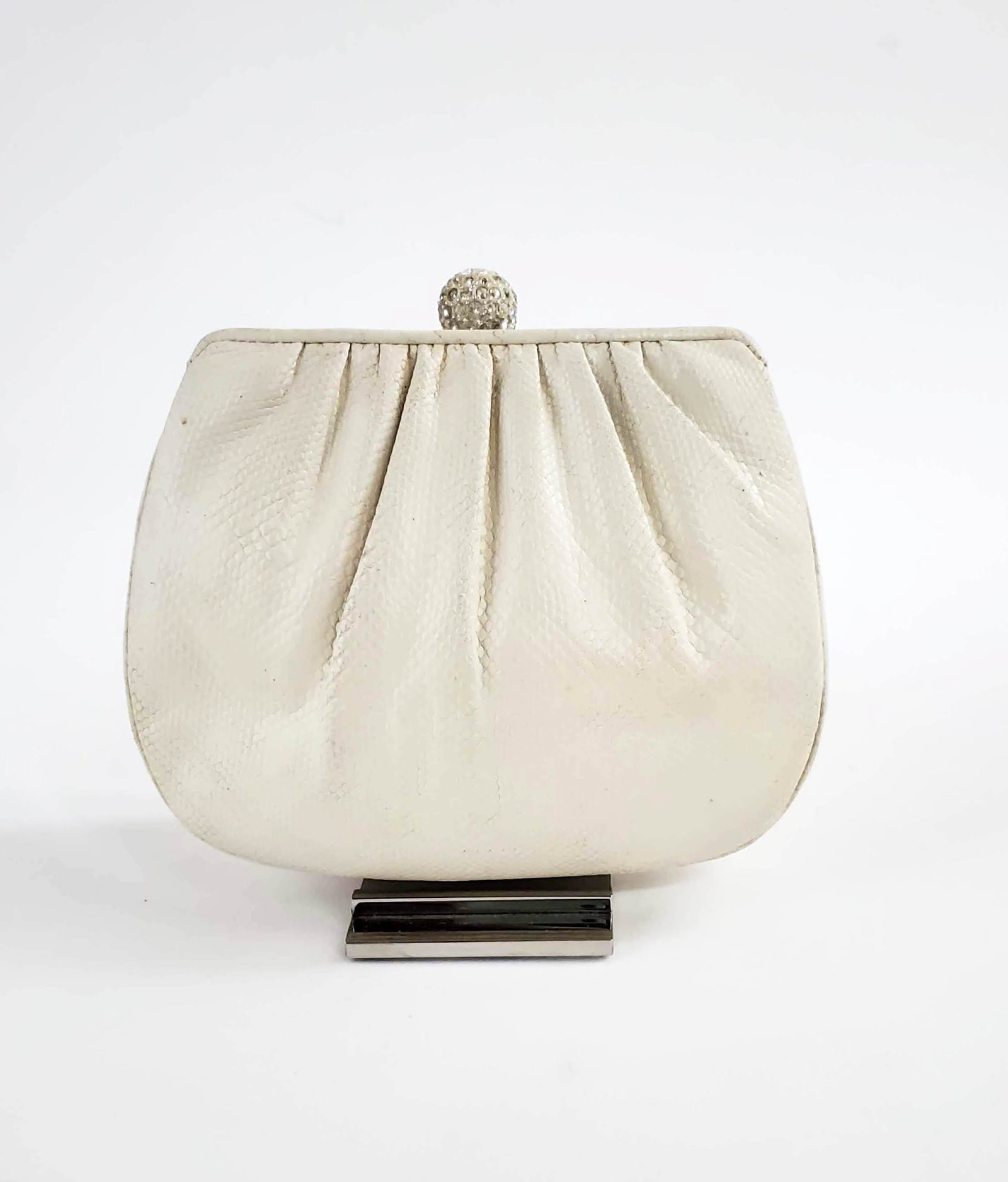 Judith Leiber White Snake Skin Evening Bag, 1980s (1 of 6)